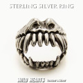 クリックポストのみ送料無料！メンズシルバーリング 牙リング モンスターリング 指輪 Sterling silver Ring Fanged Monster Ring silver 925 Ring WILD HEARTS Leather&Silver (ID trs0357)