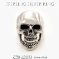 クリックポストのみ送料無料！笑うスカルリング 髑髏リング キースリング 指輪 シルバー925 Men's Laughing Skull Biker Ring WILD HEARTS leather&silver(ID sr0775r76)