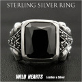クリックポストのみ送料無料！ メンズ シルバーリング Silver 925 ブラックジルコニア Sterlingsilver Ring Black Zirconia WILD HEARTS Leather&Silver (ID sr0796r297)