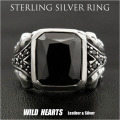 クリックポストのみ送料無料！ メンズ シルバーリング Silver 925 ブラックジルコニア Sterlingsilver Ring Black Zirconia WILD HEARTS Leather&Silver (ID sr0796r297)