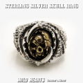 クリックポストのみ送料無料 メンズシルバーリング 死神リング 指輪 シルバー925 髑髏 スカル STERLING SILVER RING Skull Ring WILD HEARTS leather & silver(ID sr0790r254)