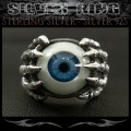 送料無料！ シルバーリング リング 指輪 ドクロハンド 目玉 義眼 シルバー925 Sterling Silver Ring Skull (ID sr0794r307)