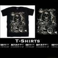 クリックポストのみ送料無料！Tシャツ コットン 綿 100％ S/ M/ Lサイズ 黒：バイカー スカル Skull Native American Men’s Black cotton T-Shirts （ID ts2028r90）