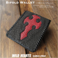 財布 スティングレイ/エイ革 三つ折り財布 バイカーズウォレット ショートウォレット ウォレット クロス 十字架 Genuine Stingray Skin Leather Befold Biker Wallet WILD HEARTS Leather&Silver(ID sw4459r14)