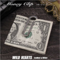 マネークリップ お札 紙幣 札ばさみ キャッシュレス スリム Money Clip WILD HEARTS Leather&Silver (ID mc236r41)