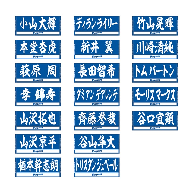 選手名フェイスタオル【BK:23選手】