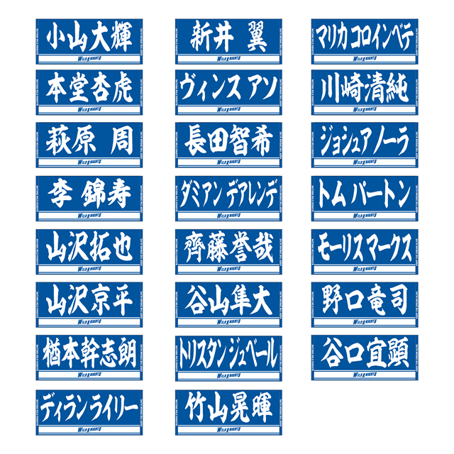 選手名フェイスタオル【BK:23選手】