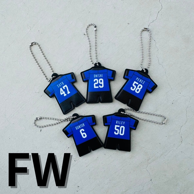 WKナンバー入りユニフォームラバーキーホルダー【FW:34選手】