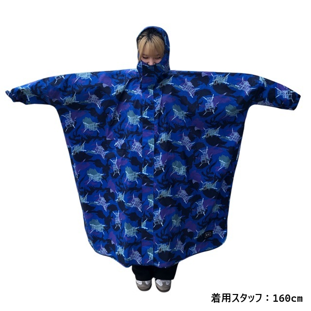 オリジナルカモフラージュ柄 レインポンチョ