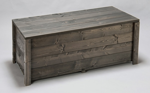 収納ボックス付きベンチ匠・SPF材（屋根付きベランダ用・室内用）ブラウン色/横幅90cm/完成品