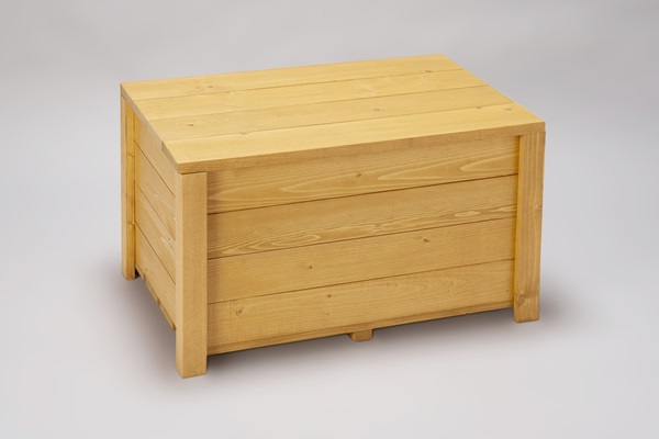 収納ボックス付きベンチ匠・SPF材（屋根付きベランダ用・室内用）パイン色/横幅60cm/完成品