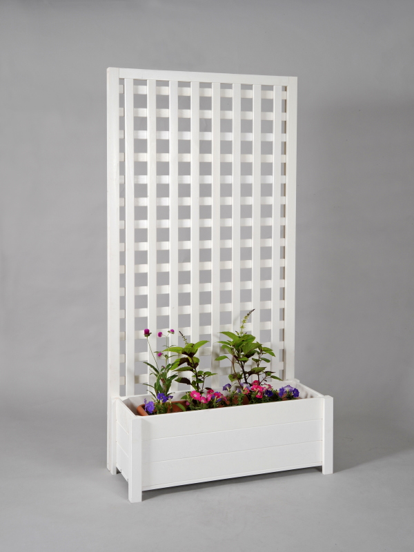 プランター付きフェンス・ホワイト色