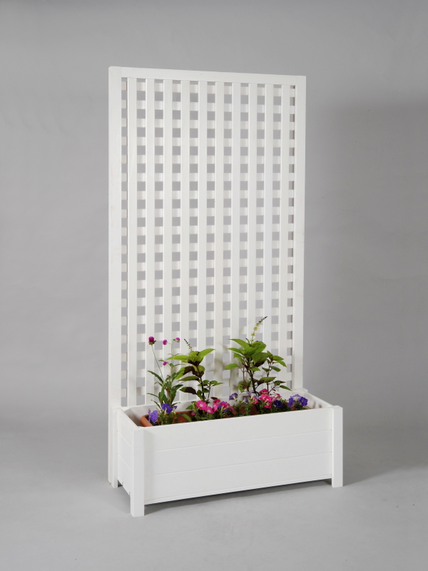 プランター付きラティス・ホワイト色
