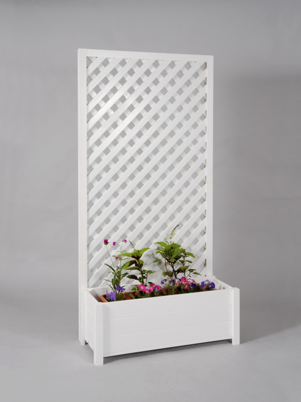 プランター付きラティス・ホワイト色