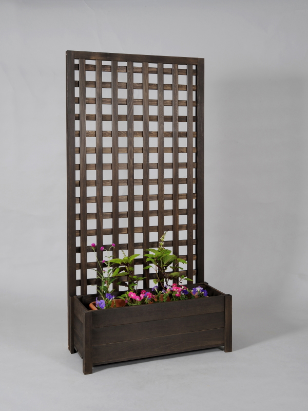 プランター付き・ラティスフェンス匠・ブラウン