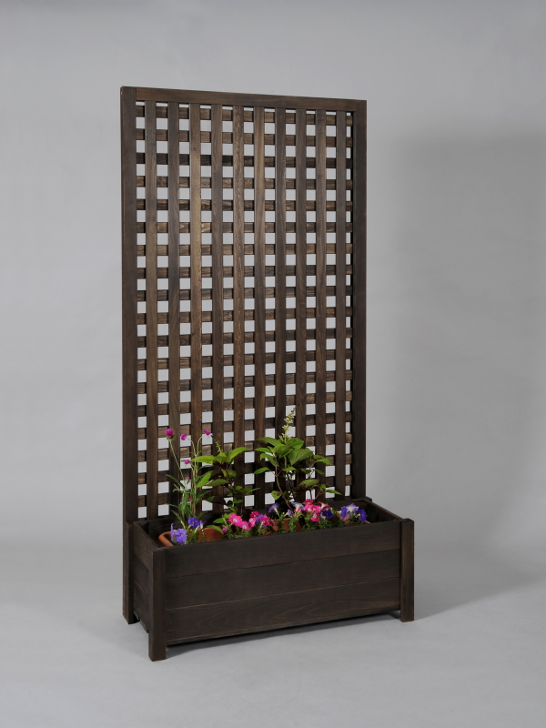 プランター付き・ラティスフェンス匠・ブラウン