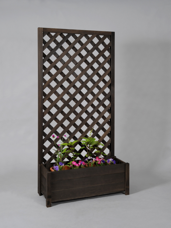 プランター付き・ラティスフェンス匠・ブラウン