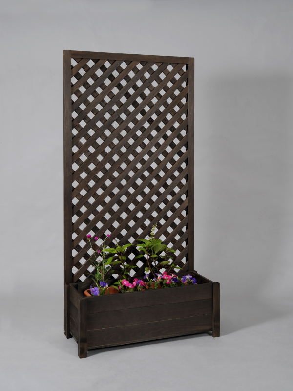 プランター付き・ラティスフェンス匠・ブラウン