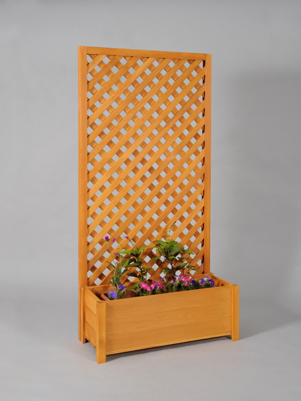 プランター付き・ラティスフェンス匠・パイン色
