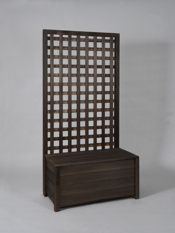 収納ボックス付き・ラティスフェンス匠・ブラウン