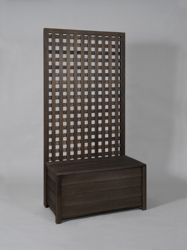 収納ボックス付き・ラティスフェンス匠・ブラウン