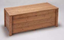 収納ボックス付きベンチ匠・SPF材（屋根付きベランダ用・室内用）チーク色/横幅90cm/完成品