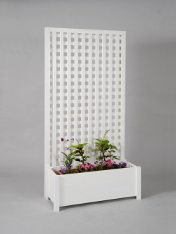 プランター付きラティス・ホワイト色