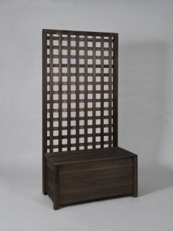 収納ボックス付き・ラティスフェンス匠・ブラウン