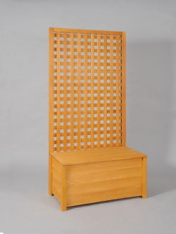 収納ボックス付き・ラティスフェンス匠・パイン色