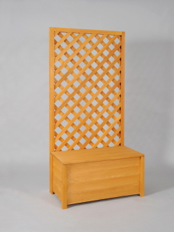 収納ボックス付き・ラティスフェンス匠・パイン色