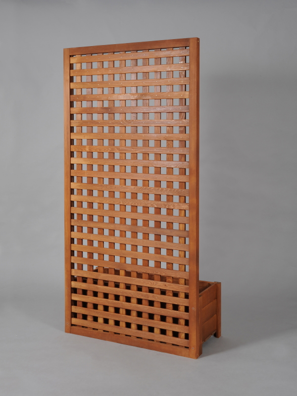 No7130【チーク】ラティス付き ミニ ウッドプランターとNo2051脚長2台