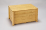 収納ボックス付きベンチ匠・SPF材（屋根付きベランダ用・室内用）パイン色/横幅60cm/完成品