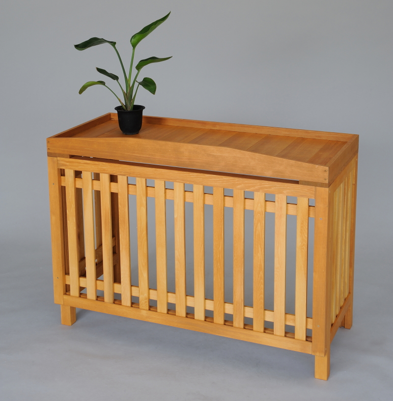 室外機カバー・たて格子・横ポイント・パイン