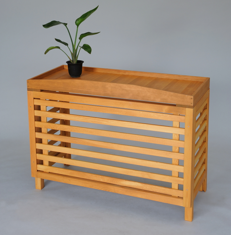 室外機カバー・よこ格子・縦ポイント・パイン