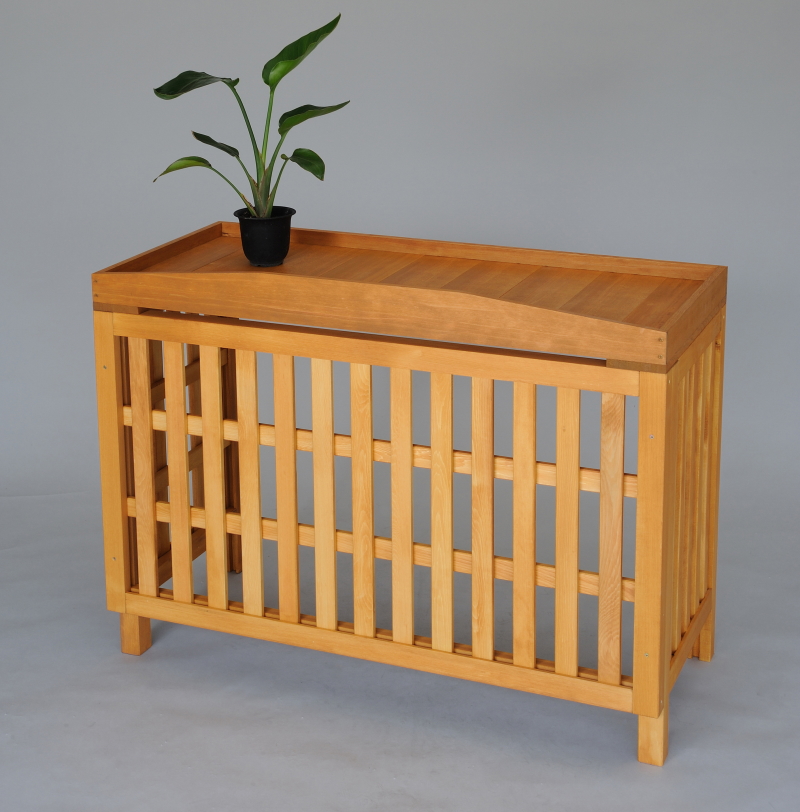 室外機カバー・たて格子・小江戸風・パイン