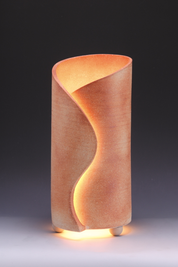 信楽焼ガーデンライト・波のあかり・直径12cm×高さ31cm