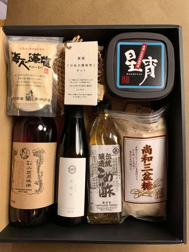 ギフト好適品 Fujimaruセレクト 基本の調味料さしすせそ 味醂セット ギフトbox入り ワインショップfujimaru