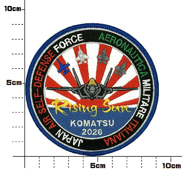 日米合同指揮所訓練ワッペン4枚セット 2026年 日伊共同訓練（Rising Sun） ウィング刺繍