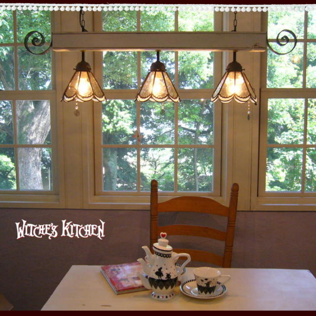 3灯ペンダントランプ 【 ロザリー 3Lights Rosalie 】 ステンドグラス