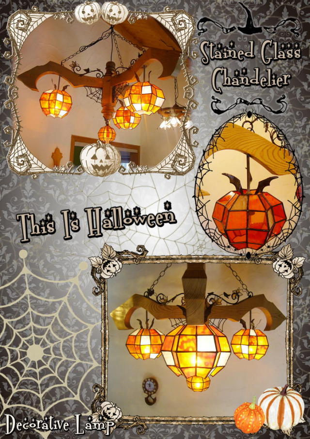 ステンドグラス　ハロウィンの屋台 楽天市場】ペンダントライト かわいい シーリングライト