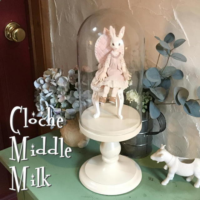 ウッドベースのガラスドーム【 クロッシュ ミドル Croche Middle