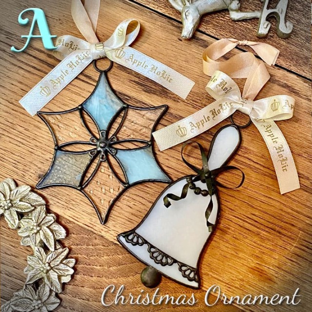 ご予約可 ステンドグラス製 ツインローズパネルスタンド付  