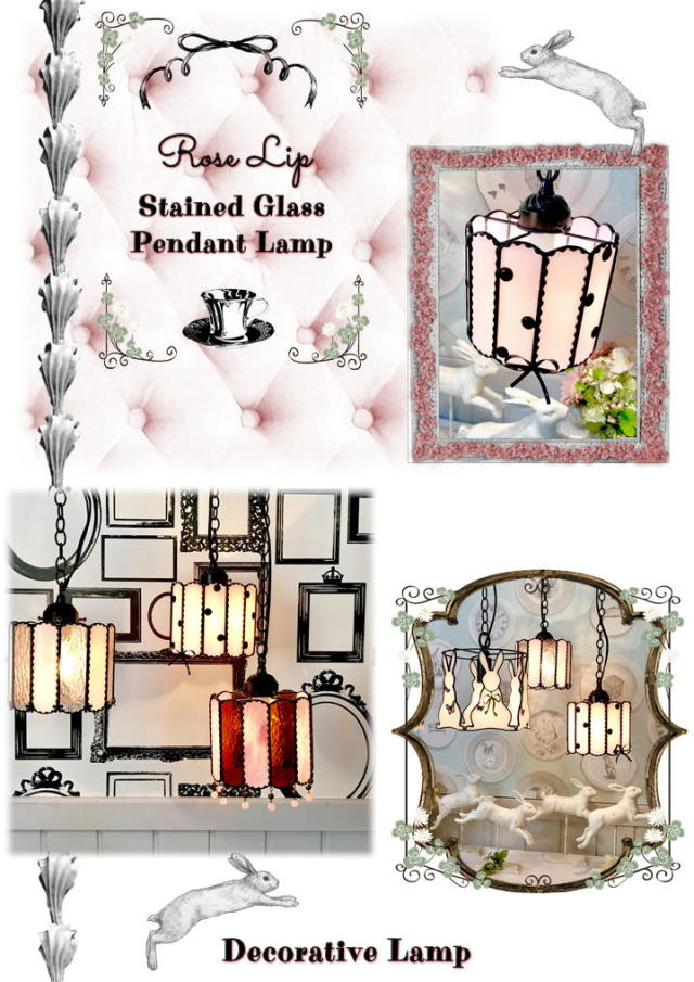 アップルホリックのペンダントライト 【 ローズ・リップ Rose Lip