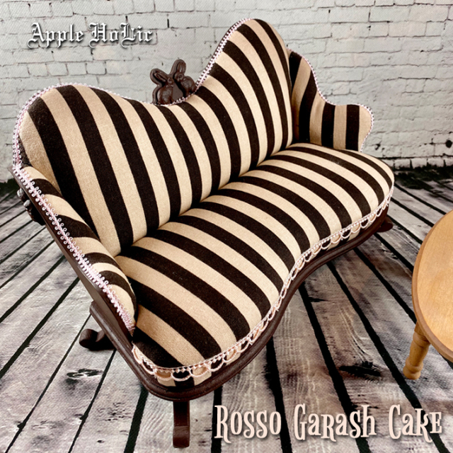 ドール用1/4サイズ クラシカルソファ3人用 ワインローズ 家具 椅子 ドール チェア Rosso Classic Alice P・ロッソ クラシック