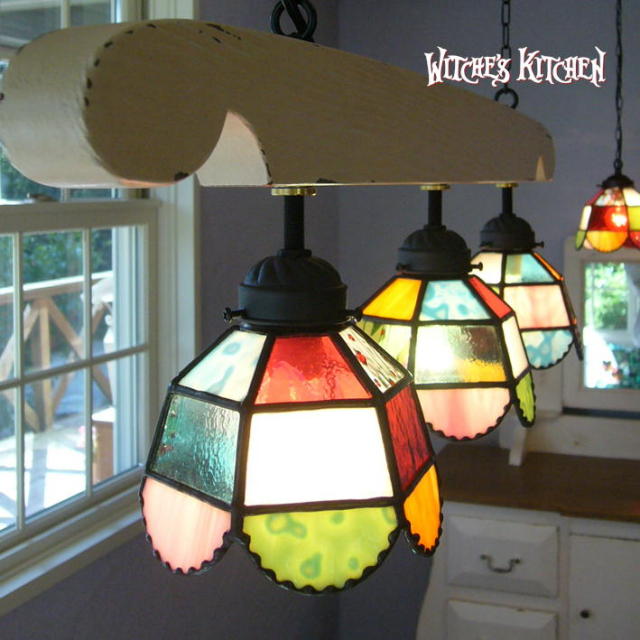 3灯ペンダントランプ 【 スージー Susie 3 Lights】 ステンドグラス  