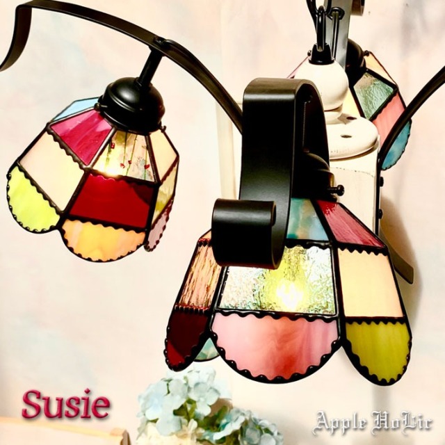 シャンデリア 【 スージー Susie 】 ステンドグラス ペンダントライト