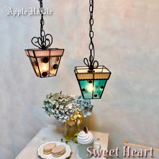ペンダントランプ 【 スウィートハート Sweet Heart 】 ステンドグラス