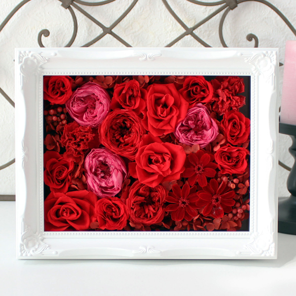 Anniversary Frame ： アニバーサリー・フレーム・フランボワーズ Size(L)（記念日のお祝いに花贈り）【送料無料】
