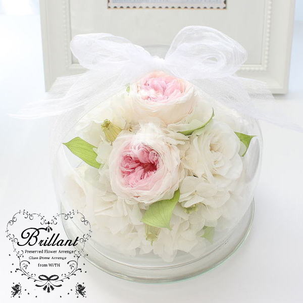 Brillant (GLASS DOME) ：ブリアント（プリザーブドフラワーガラス