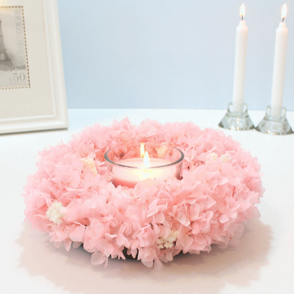 Sugar Pink (Wreath) ： シュガーピンク（プリザーブドリース）【送料無料】